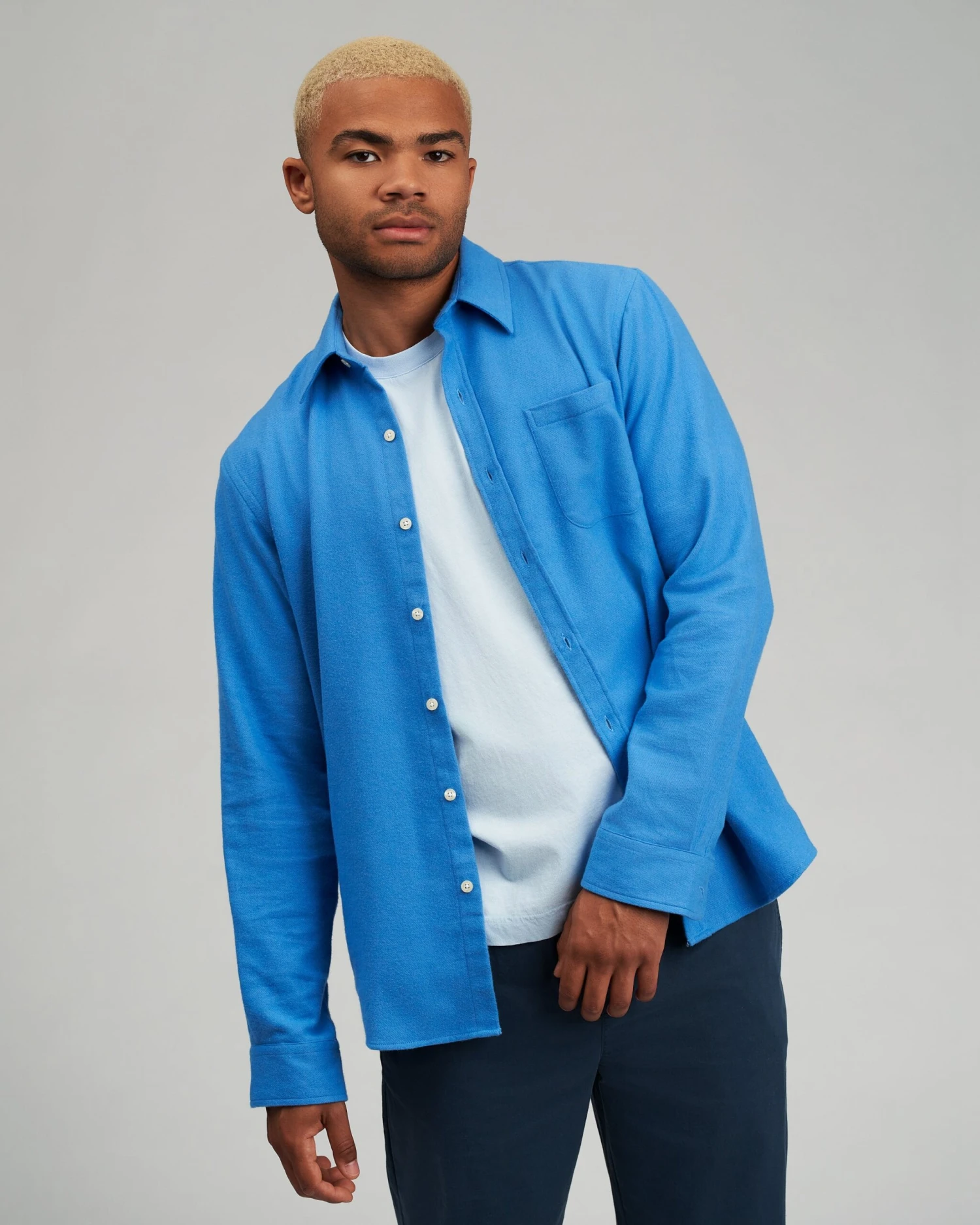 Colorful Standard Organic Flannel Shirt - Storm Grey - Image 2