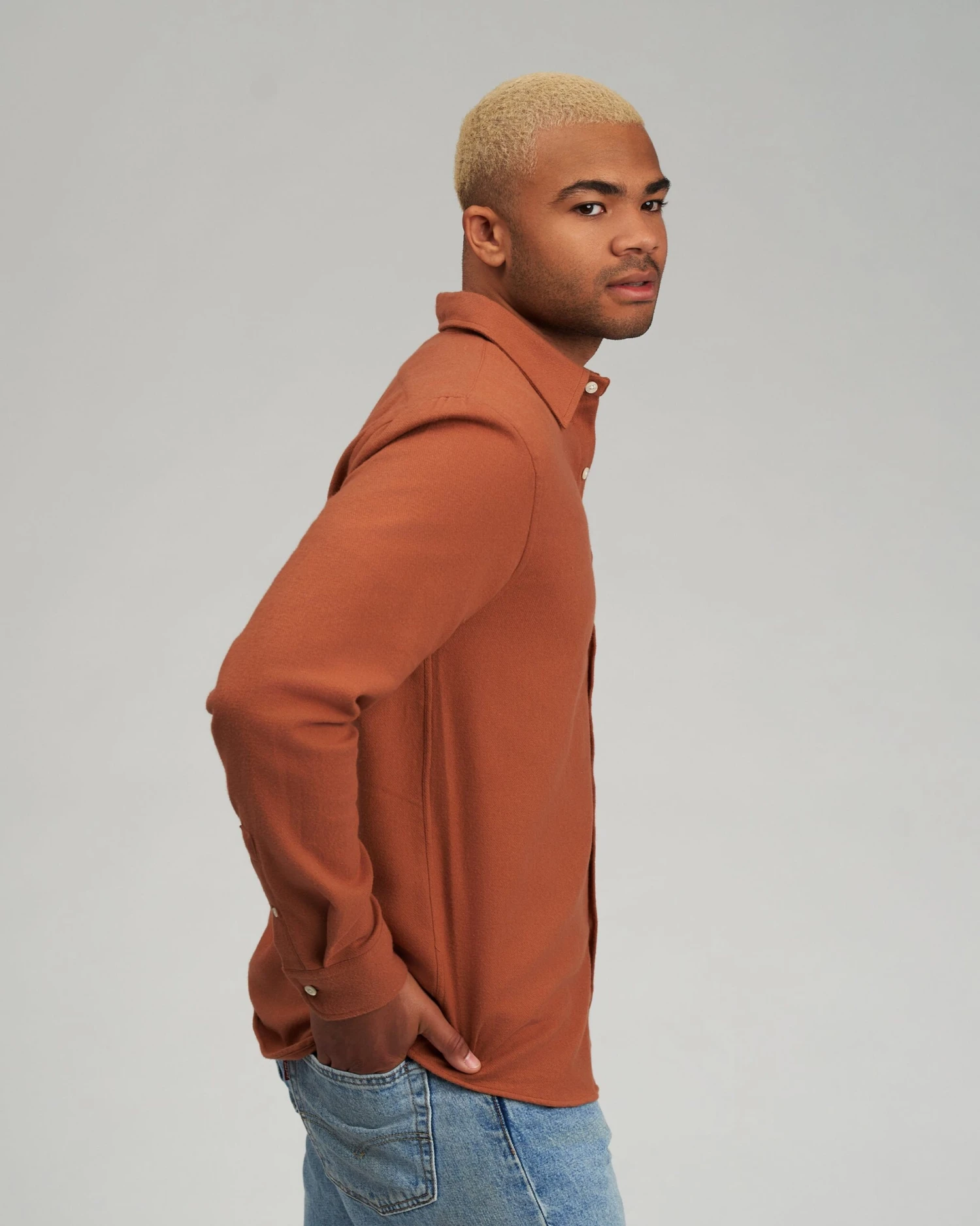 Colorful Standard Organic Flannel Shirt - Seaside Blue - Image 4