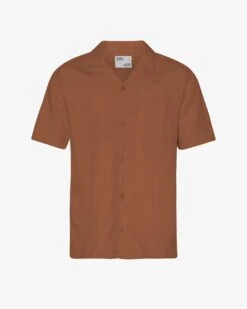 Colorful Standard Linen Short Sleeved Shirt - Ginger Brown