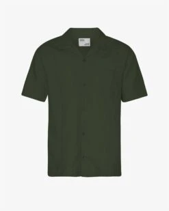 Colorful Standard Linen Short Sleeved Shirt - Hunter Green