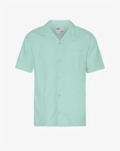 Colorful Standard Linen Short Sleeved Shirt - Light Aqua