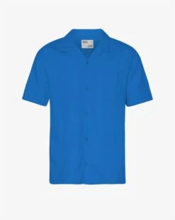 Colorful Standard Linen Short Sleeved Shirt - Pacific Blue