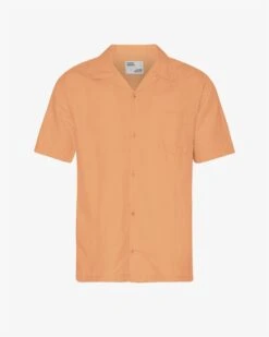 Colorful Standard Linen Short Sleeved Shirt - Sandstone Orange