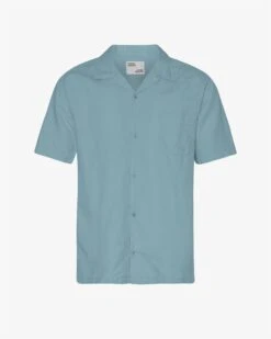 Colorful Standard Linen Short Sleeved Shirt - Steel Blue