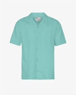 Colorful Standard Linen Short Sleeved Shirt - Teal Blue